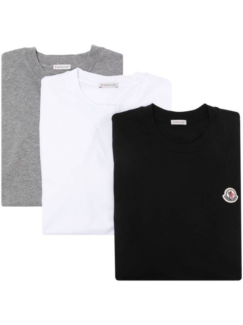 Moncler logo-patch cotton T-shirts (pack of three) - White von Moncler