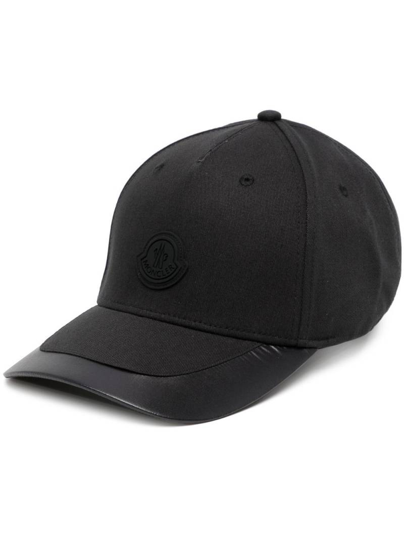 Moncler logo-patch cotton cap - Black von Moncler