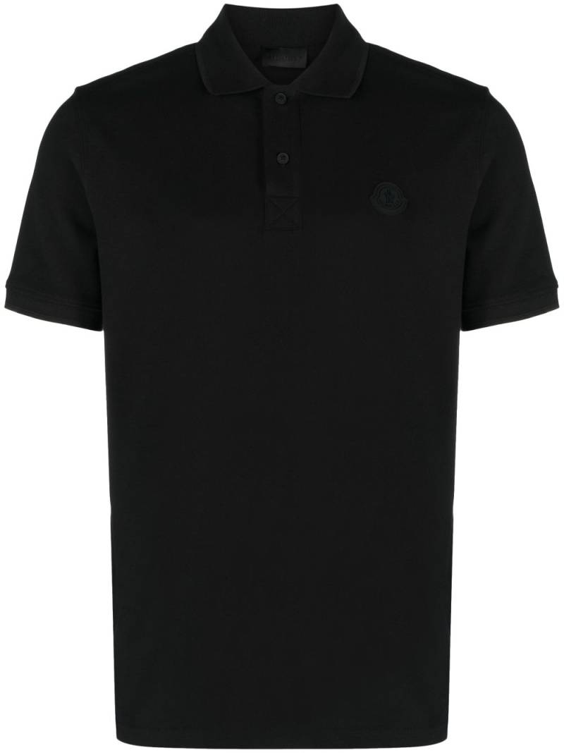 Moncler logo-patch cotton polo - Black von Moncler