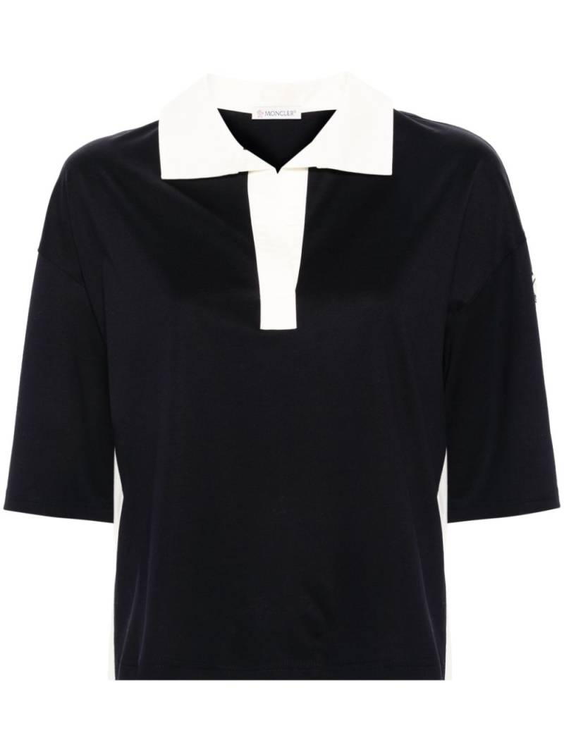 Moncler logo-patch cotton polo shirt - Black von Moncler