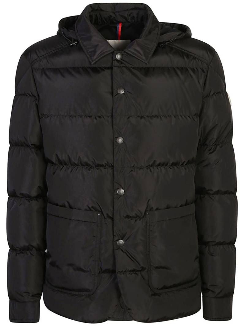 Moncler logo-patch hooded jacket - Black von Moncler