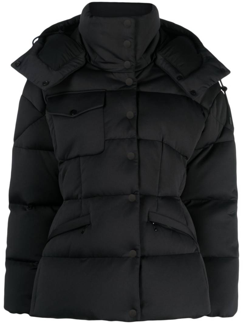 Moncler logo-patch hooded padded jacket - Black von Moncler