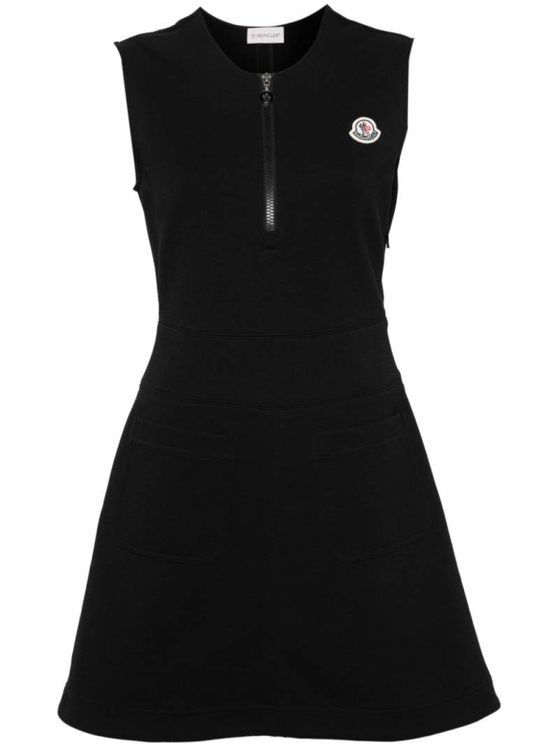 Moncler logo-patch jersey mini dress - Black von Moncler