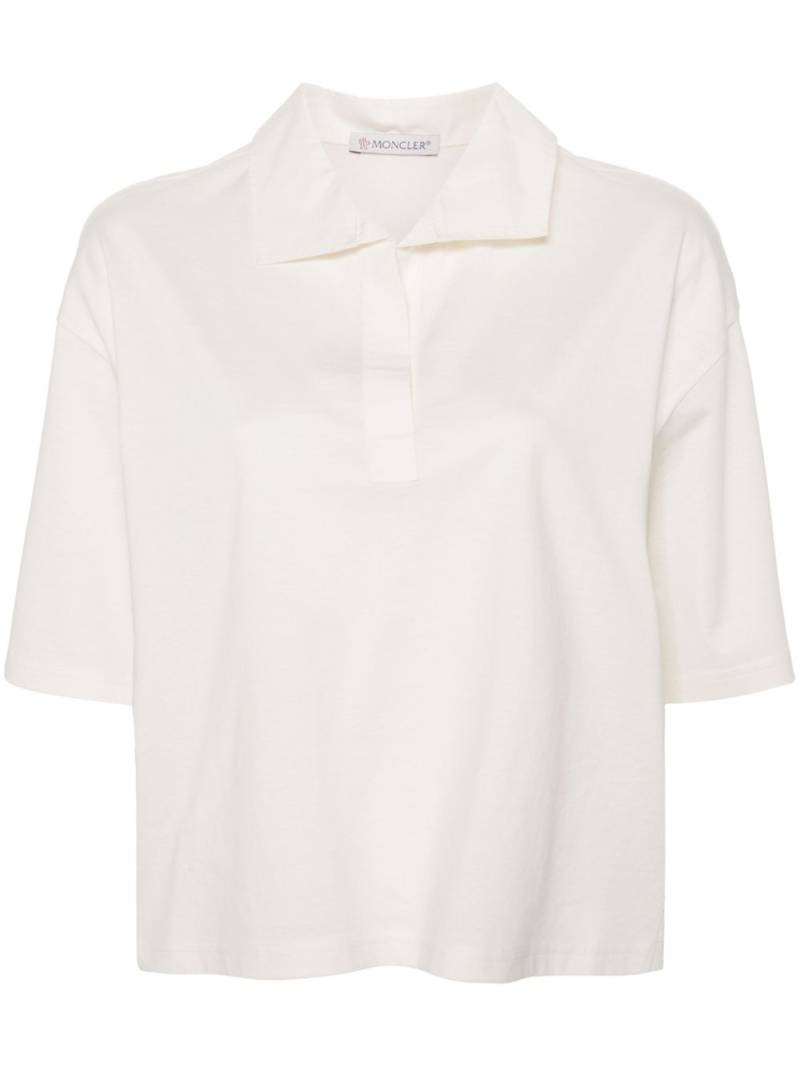 Moncler logo-patch jersey polo shirt - White von Moncler