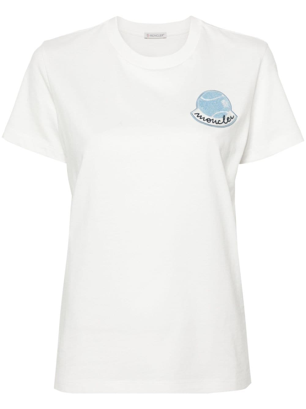 Moncler logo-patch organic-cotton T-shirt - White von Moncler