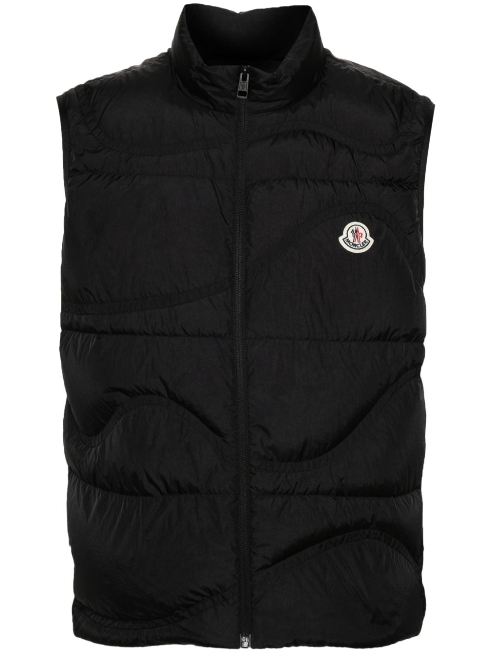 Moncler logo-patch padded gilet - Black von Moncler