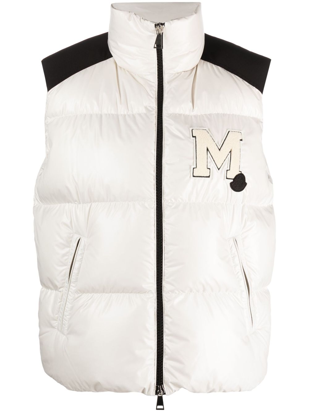 Moncler logo-patch padded gilet - White von Moncler