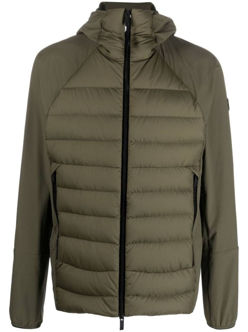 Moncler logo-patch padded hooded jacket - Green von Moncler