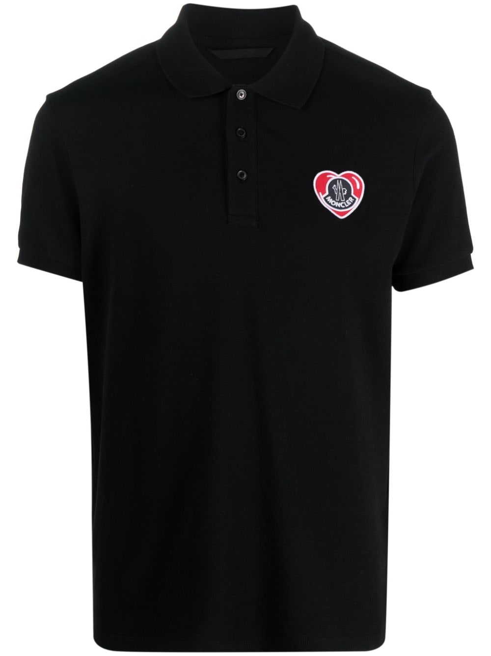 Moncler logo-patch polo shirt - Black von Moncler