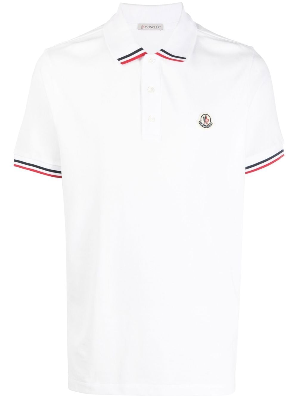 Moncler logo-patch polo shirt - White von Moncler