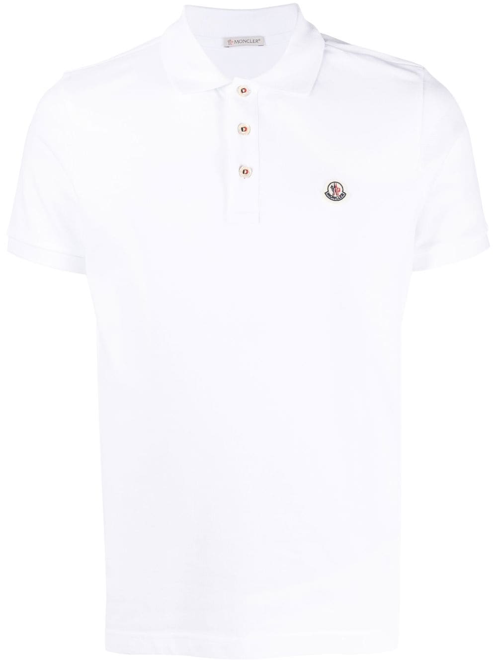 Moncler logo-patch polo shirt - White von Moncler