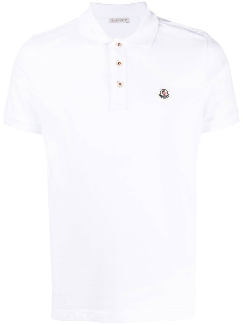 Moncler logo-patch polo shirt - White von Moncler