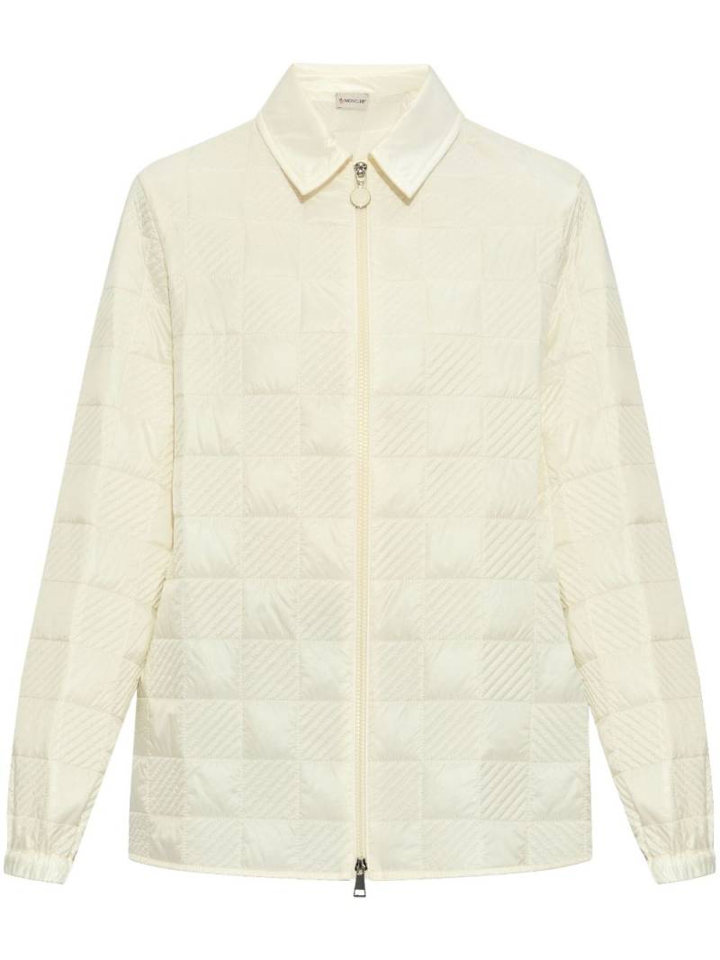 Moncler logo-patch quilted jacket - Neutrals von Moncler