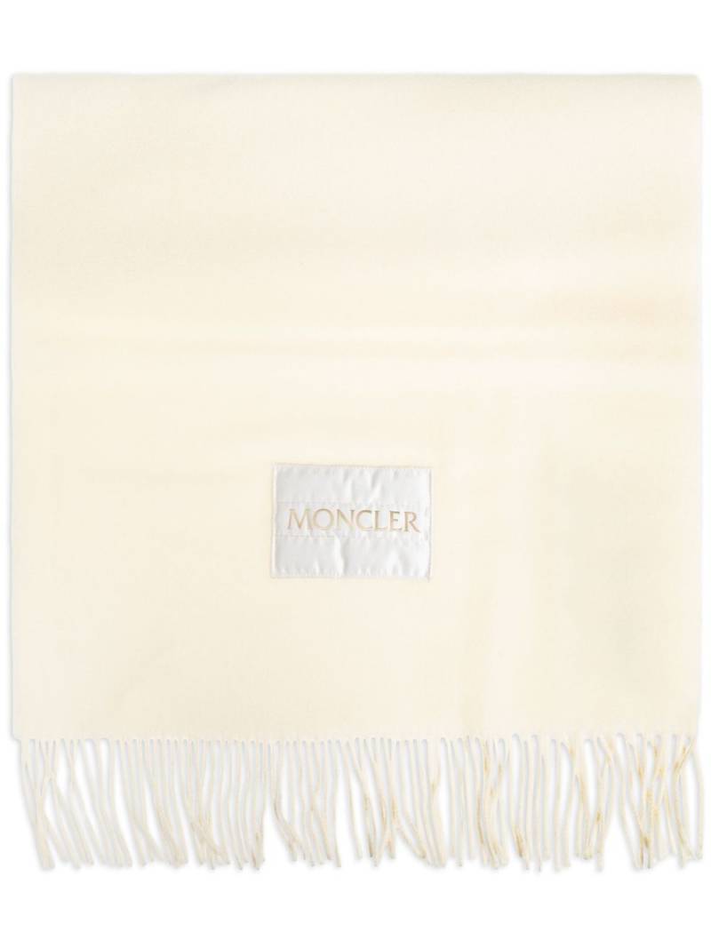 Moncler logo-patch scarf - White von Moncler