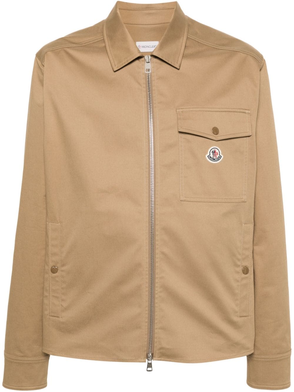 Moncler logo-patch shirt jacket - Brown von Moncler