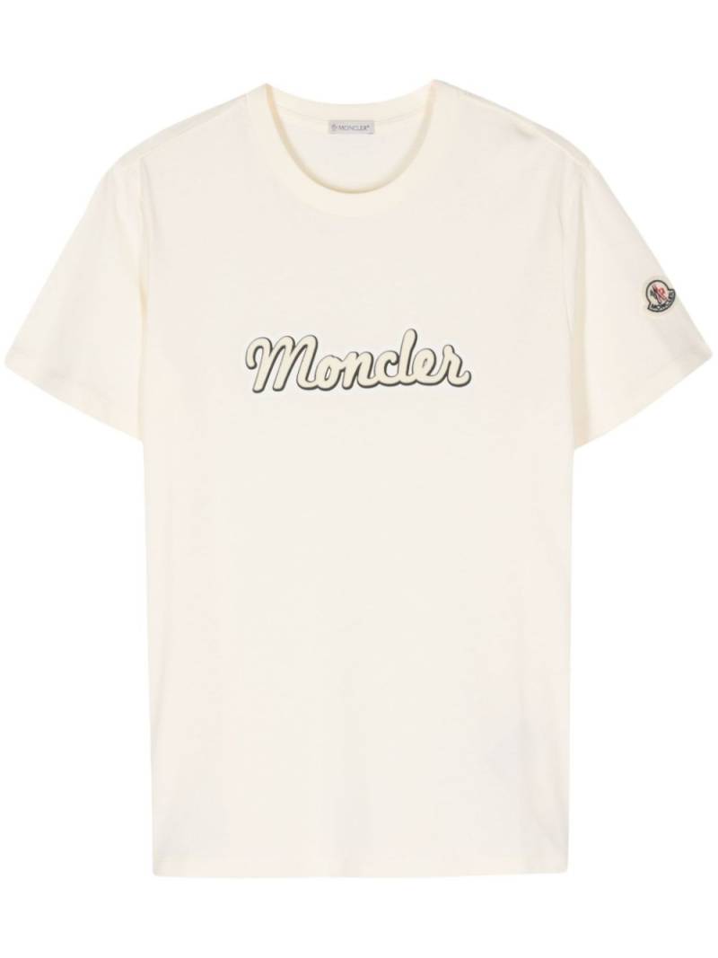 Moncler logo-print T-shirt - Neutrals von Moncler