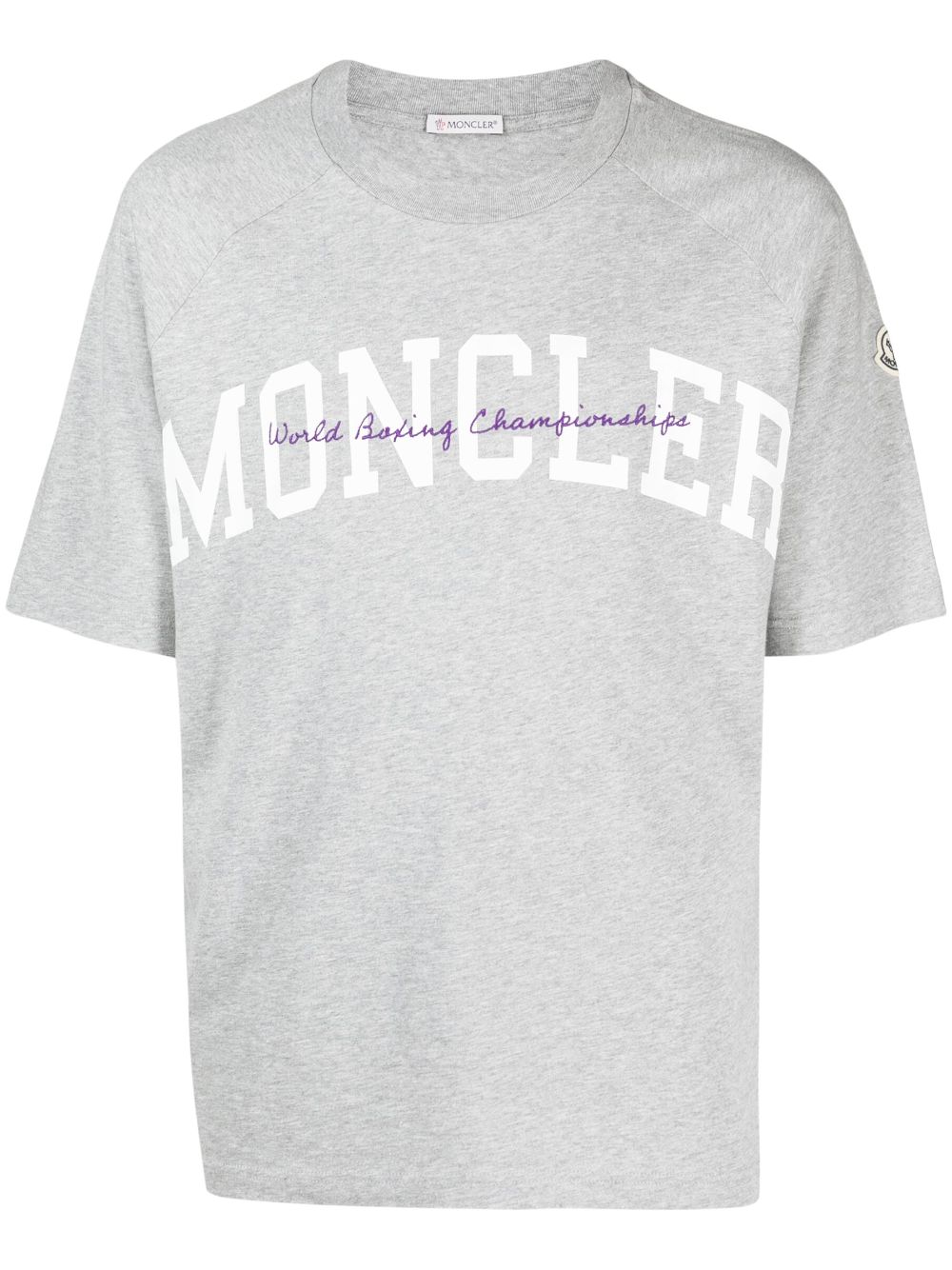 Moncler logo-print cotton T-shirt - Grey von Moncler