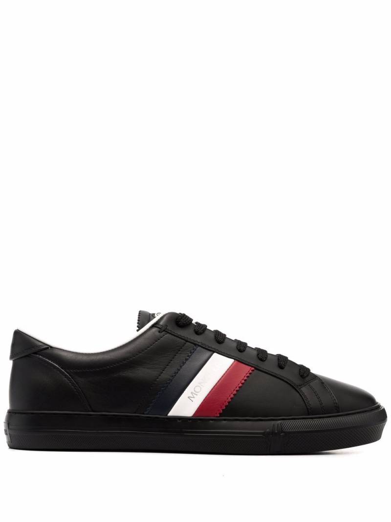 Moncler logo-print leather sneakers - Black von Moncler