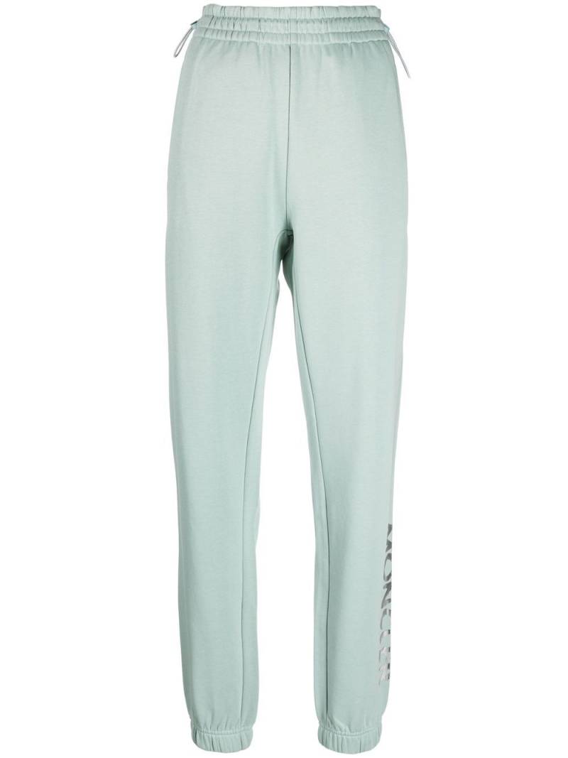 Moncler logo-print leg trousers - Blue von Moncler