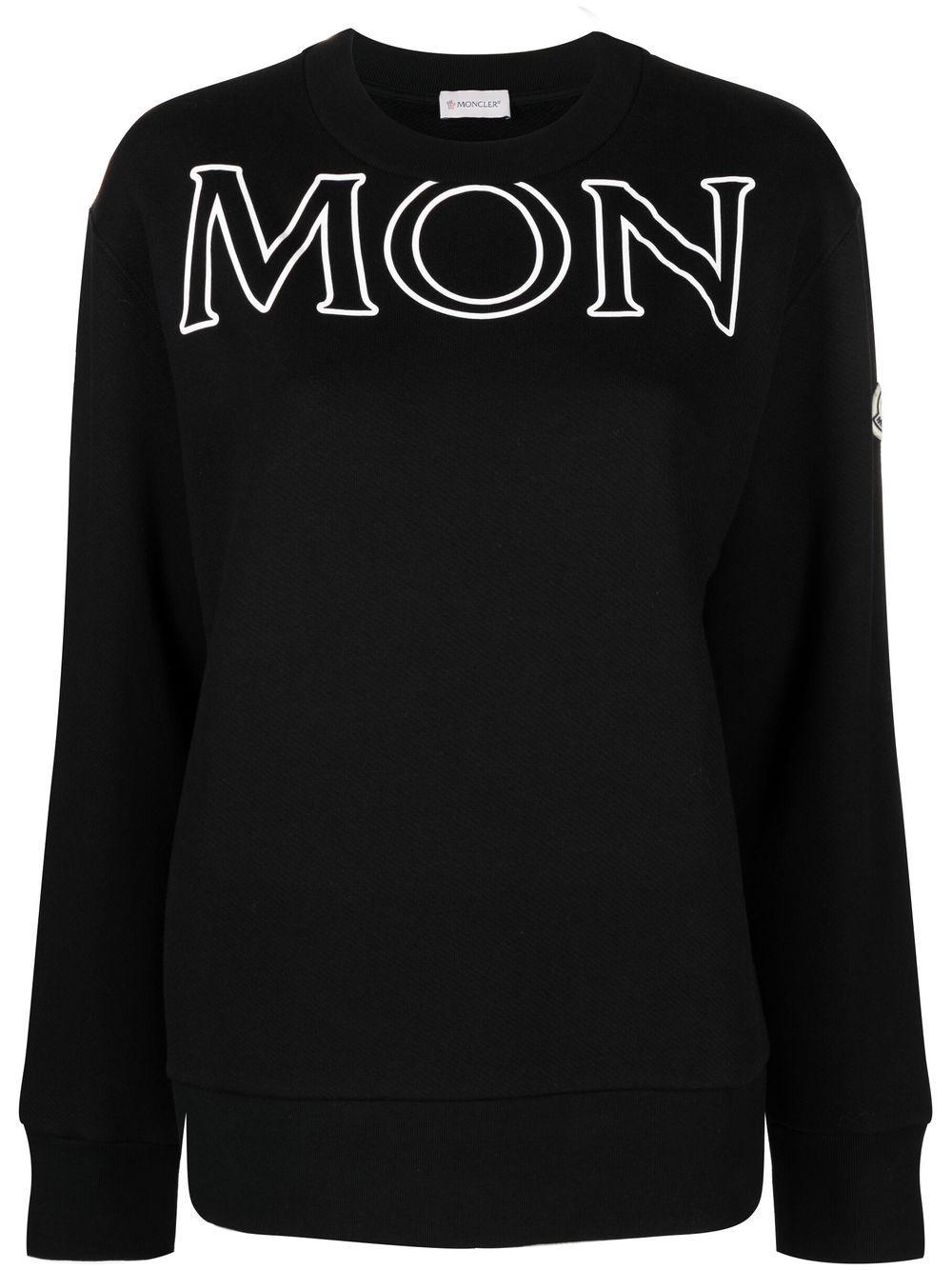 Moncler logo-print long-sleeved sweater - Black von Moncler