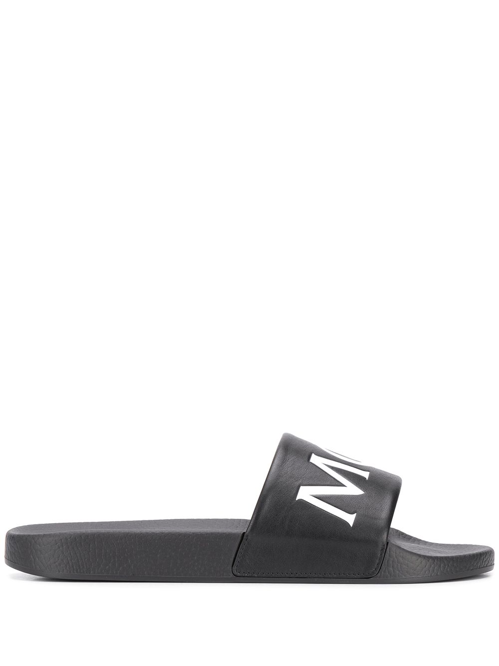 Moncler logo-print slides - Black von Moncler