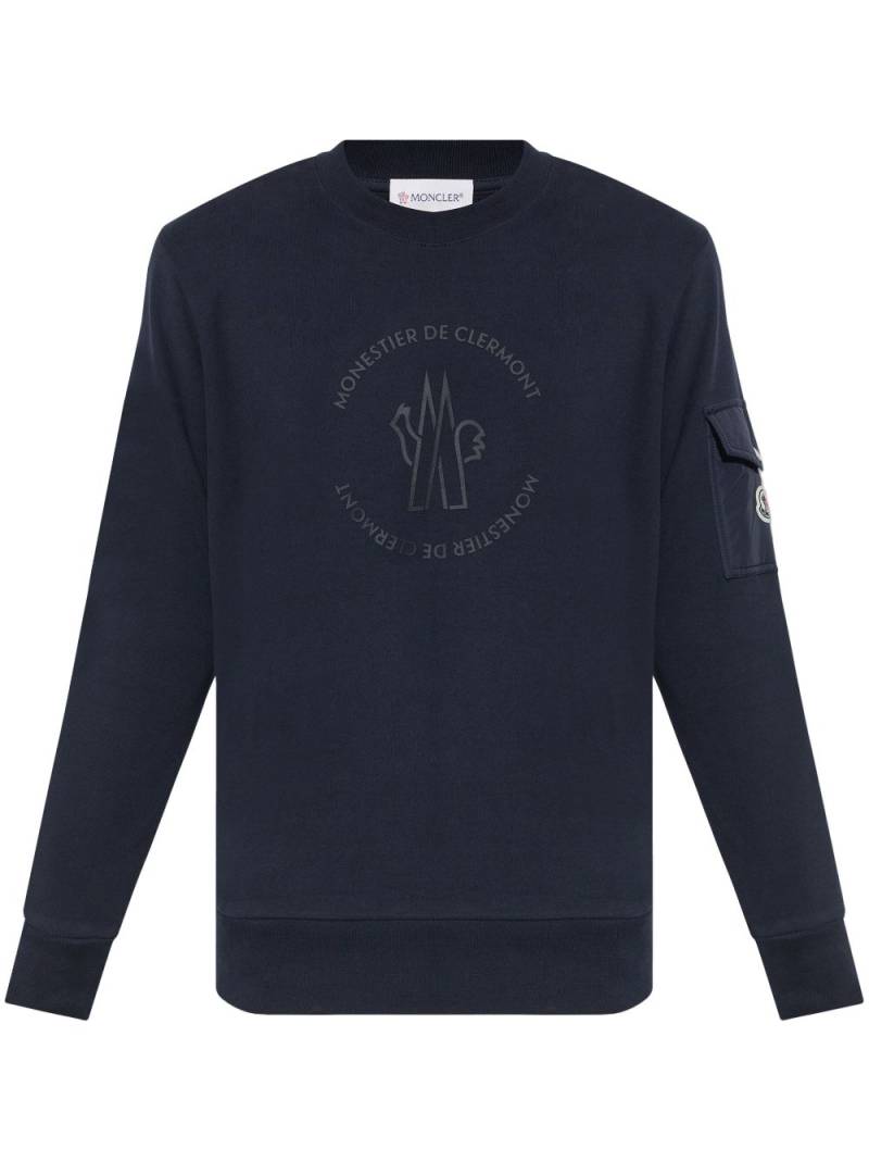 Moncler logo-print sweatshirt - Blue von Moncler