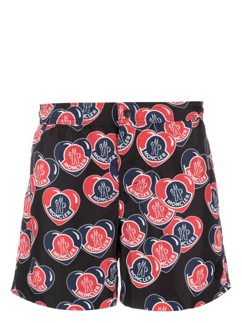 Moncler logo-print swim shorts - Black von Moncler