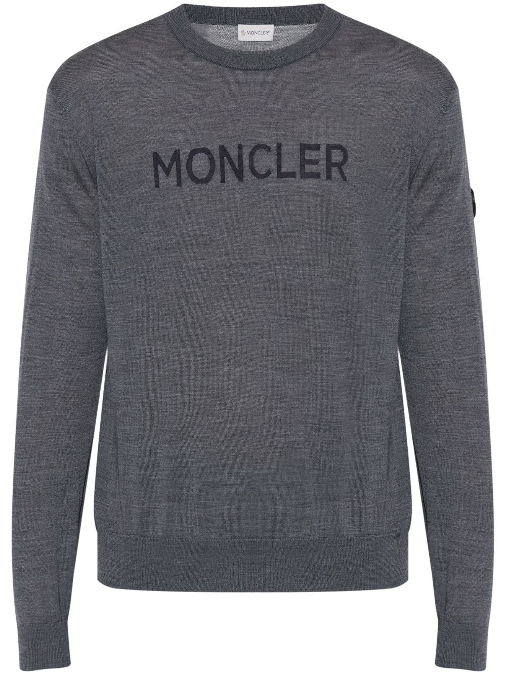 Moncler logo-print wool jumper - Grey von Moncler