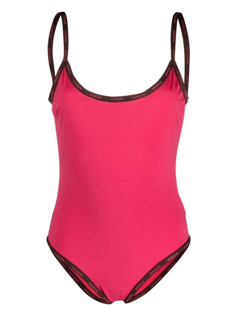 Moncler logo-tape swimsuit - Pink von Moncler