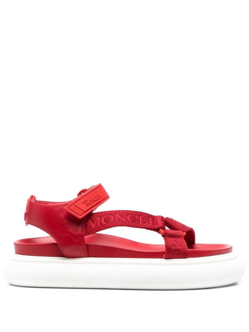 Moncler multi-strap flatform sandal - Red von Moncler