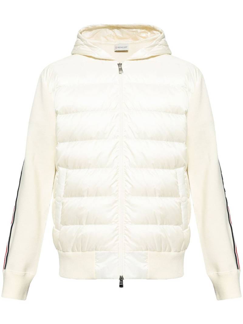 Moncler padded-panel virgin wool hoodie - White von Moncler