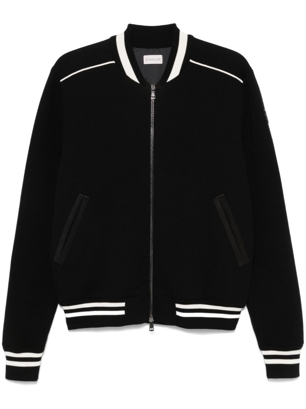 Moncler padded-panel zip-up cardigan - Black von Moncler