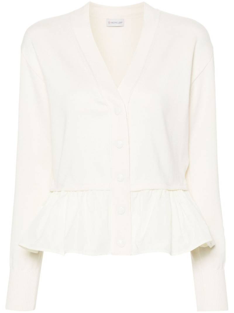 Moncler puplum-hem cardigan - White von Moncler