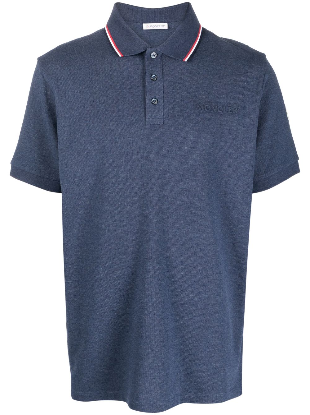 Moncler raised-logo cotton polo shirt - Blue von Moncler