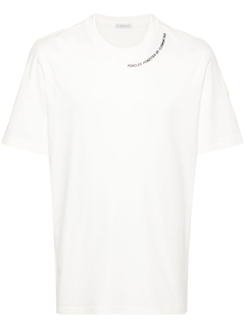 Moncler rubberised-logo cotton T-shirt - Neutrals von Moncler