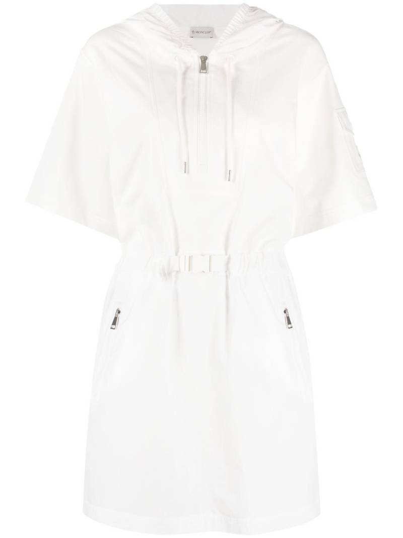 Moncler short-sleeve hooded cotton dress - White von Moncler