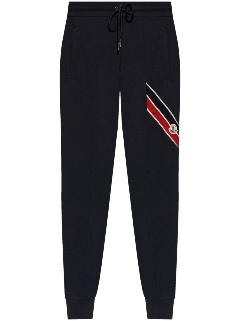 Moncler side logo patch jogging trousers - Blue von Moncler