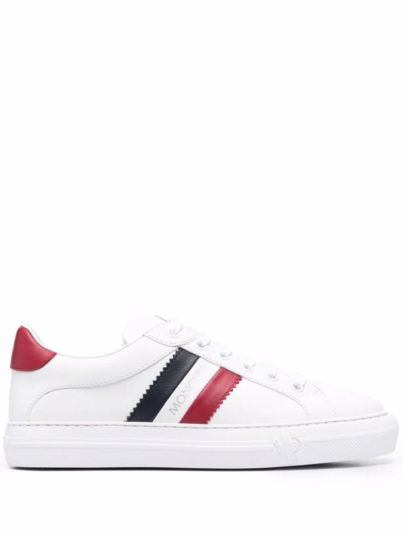 Moncler side-stripe leather sneakers - White von Moncler