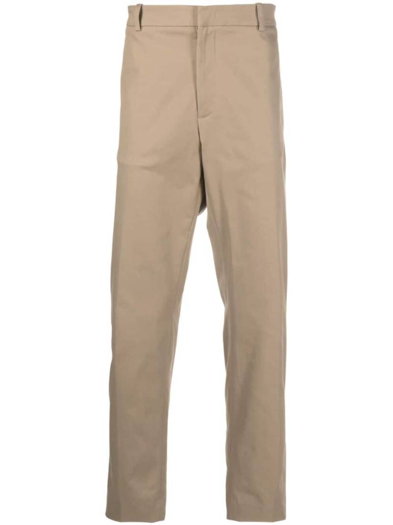 Moncler slim-fit cotton chinos - Neutrals von Moncler