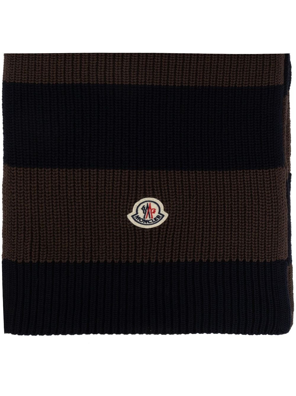 Moncler striped cotton scarf - Brown von Moncler