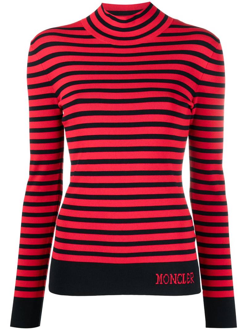 Moncler striped high-neck jumper - Red von Moncler