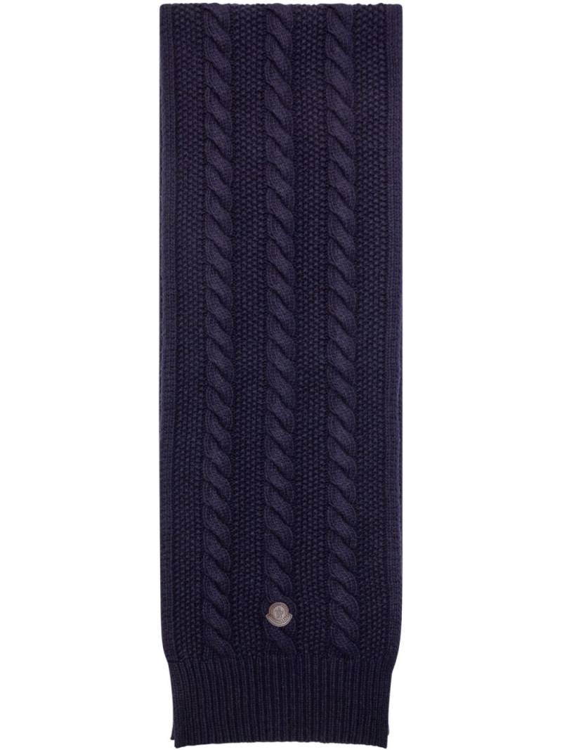 Moncler tricot-knit scarf - Blue von Moncler