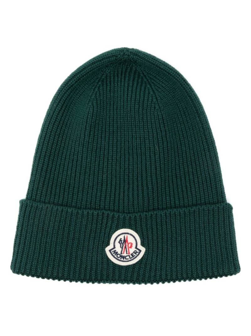 Moncler wool beanie hat - Green von Moncler