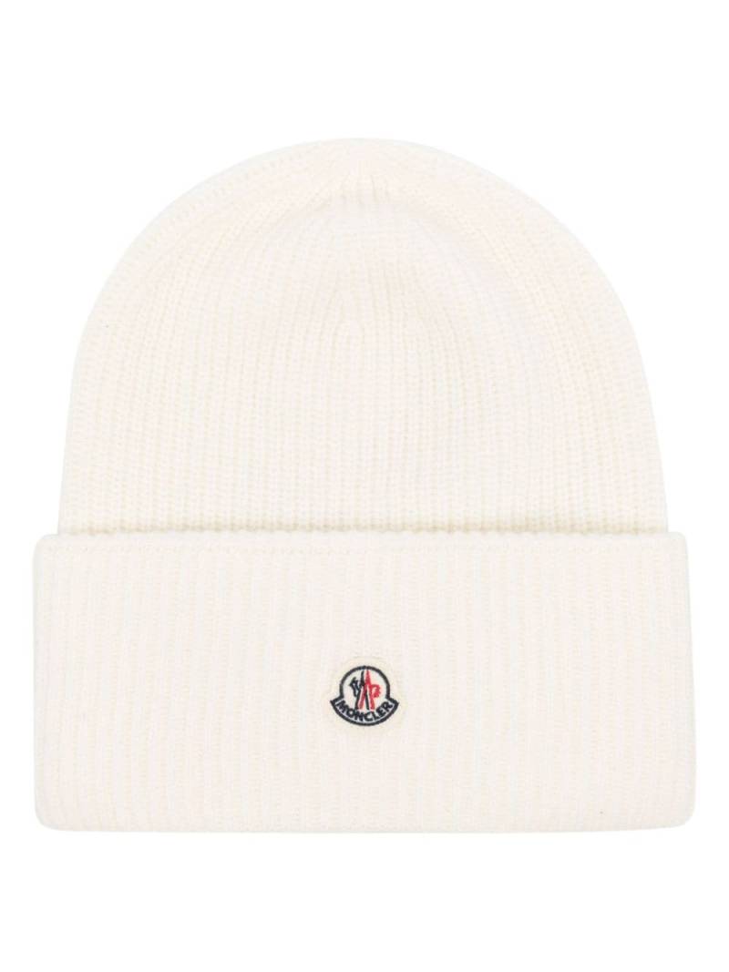 Moncler wool beanie hat - White von Moncler