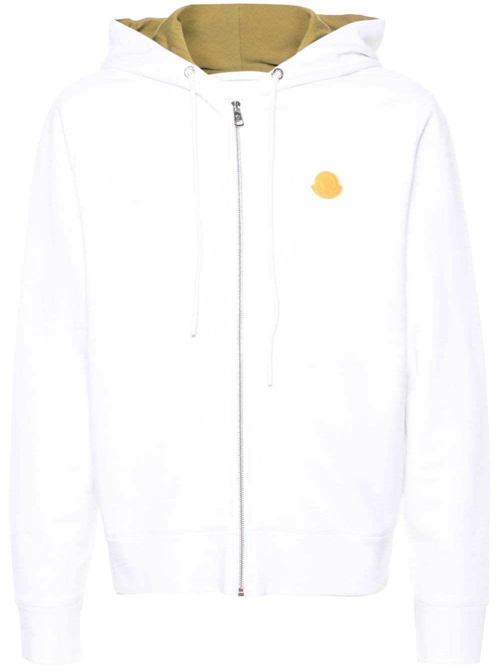 Moncler zip-up cotton hoodie - White von Moncler