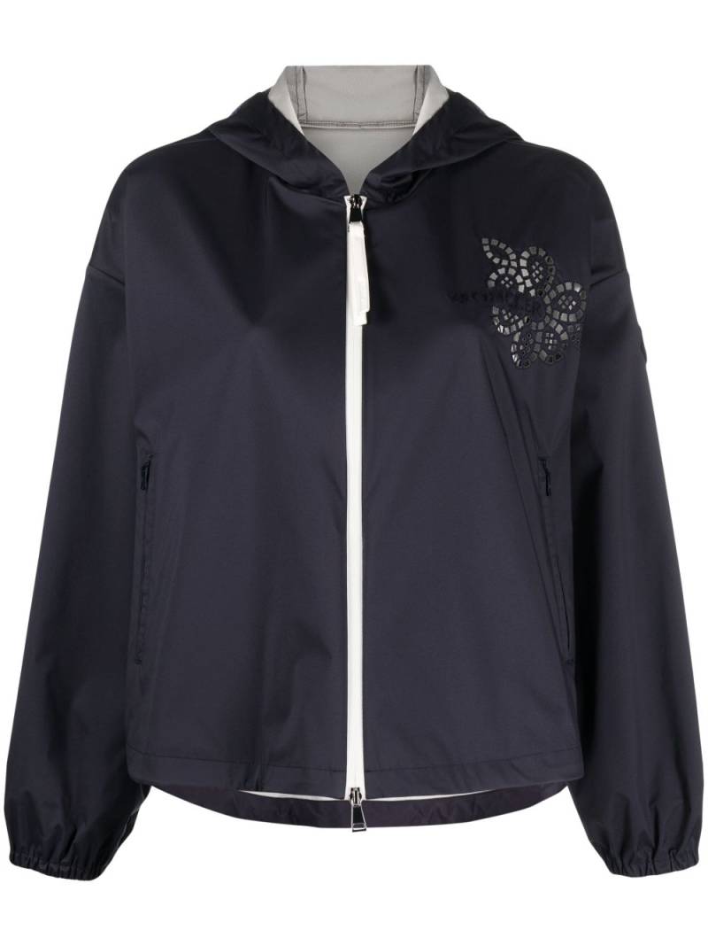 Moncler zip-up hooded jacket - Blue von Moncler