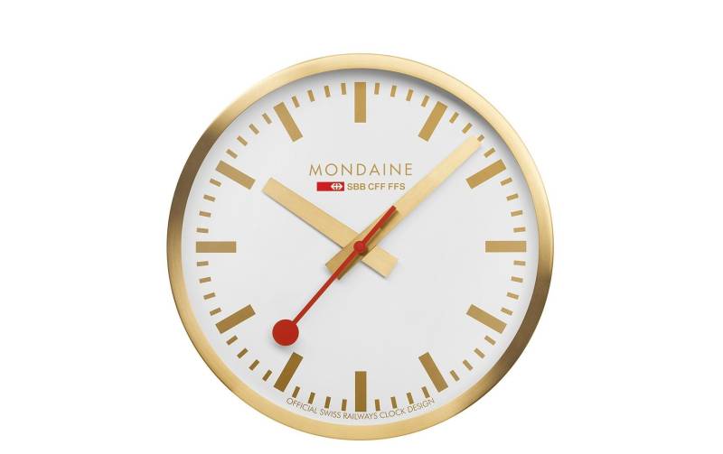 MONDAINE Wanduhr »Wanduhr Goldfarben 25cm« von Mondaine