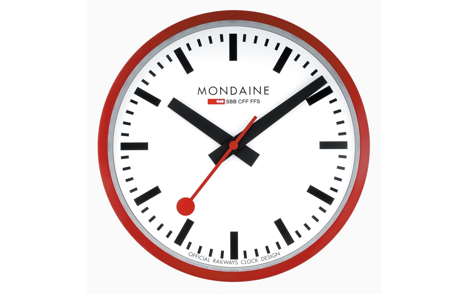 MONDAINE Wanduhr »Wanduhr rot 25cm« von Mondaine