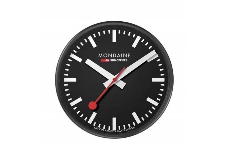 MONDAINE Wanduhr »Wanduhr schwarz 25cm« von Mondaine