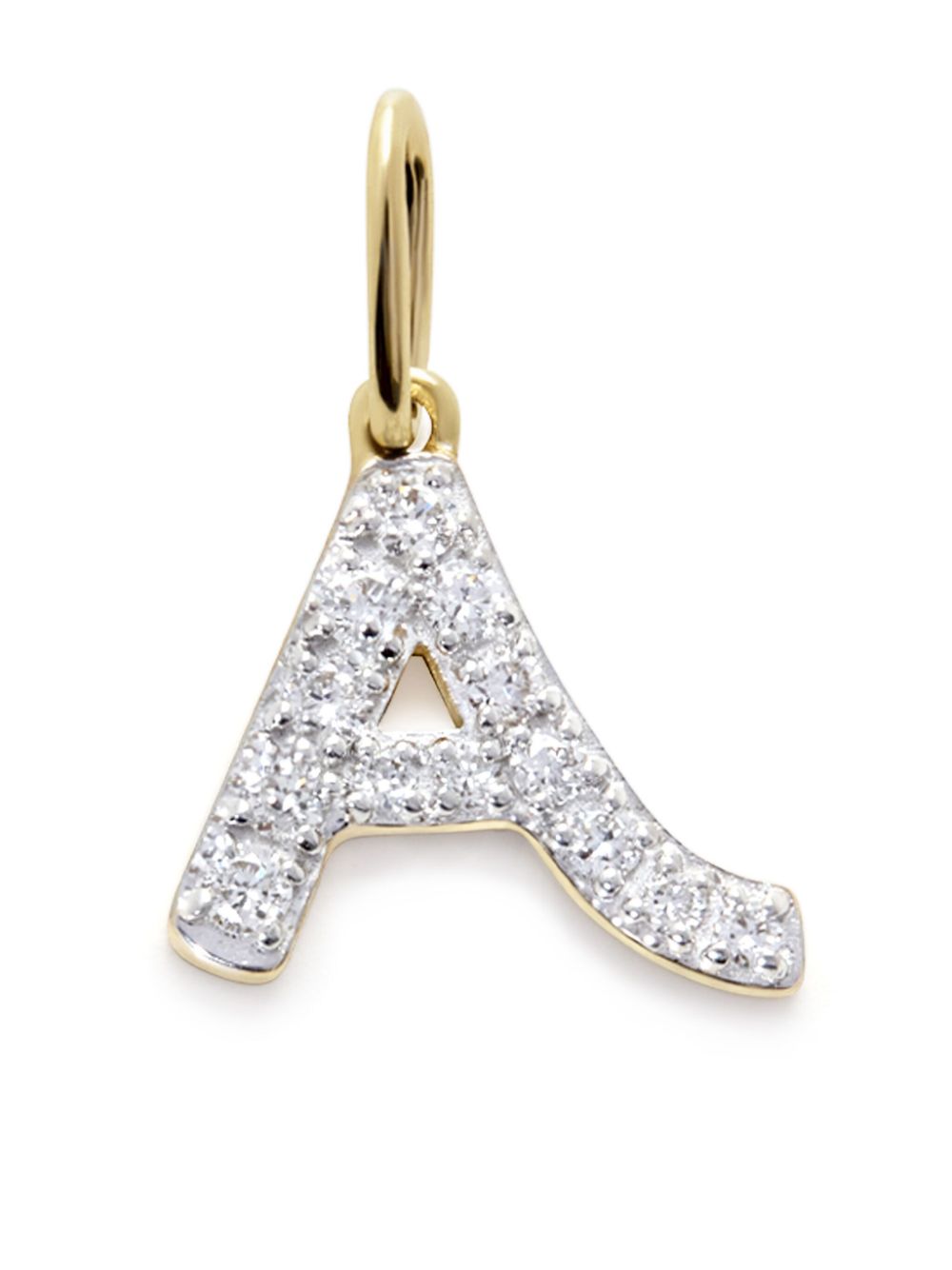 Monica Vinader 14kt yellow gold diamond A charm von Monica Vinader